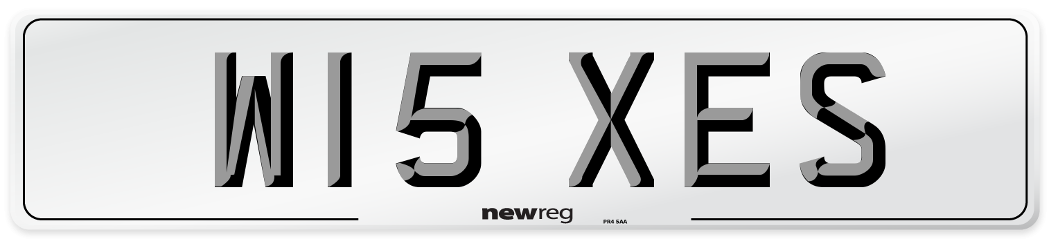 W15 XES Number Plate from New Reg